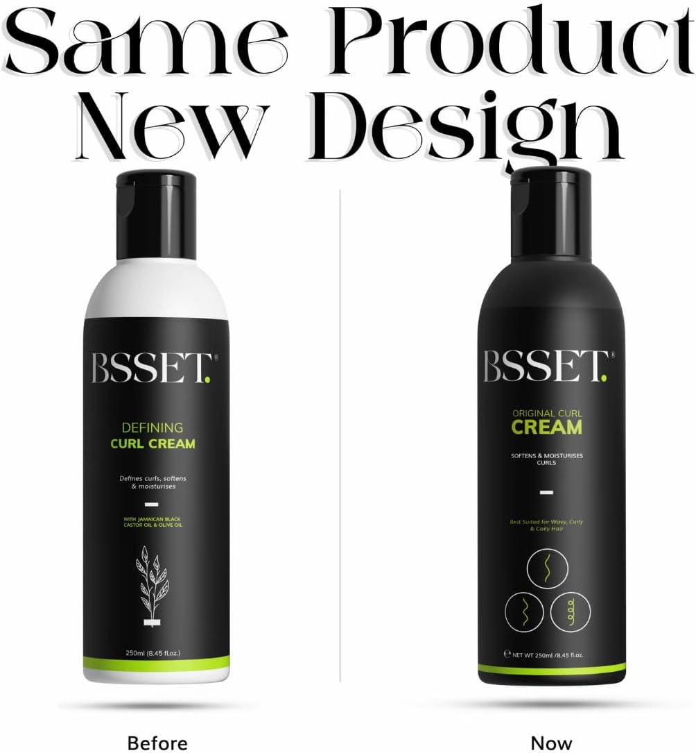 BSSET Defining Curl Cream With Jamaican Black Castor Oil and Olive Oil 8.45 Oz