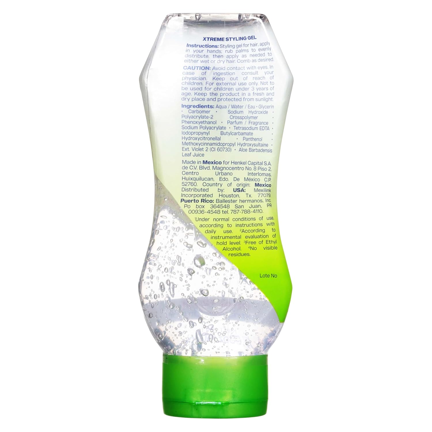Xtreme Pro-Expert Clear Styling Hair Gel Alcohol-Free 24-Hours Control With Aloe Vera 17.64 Oz