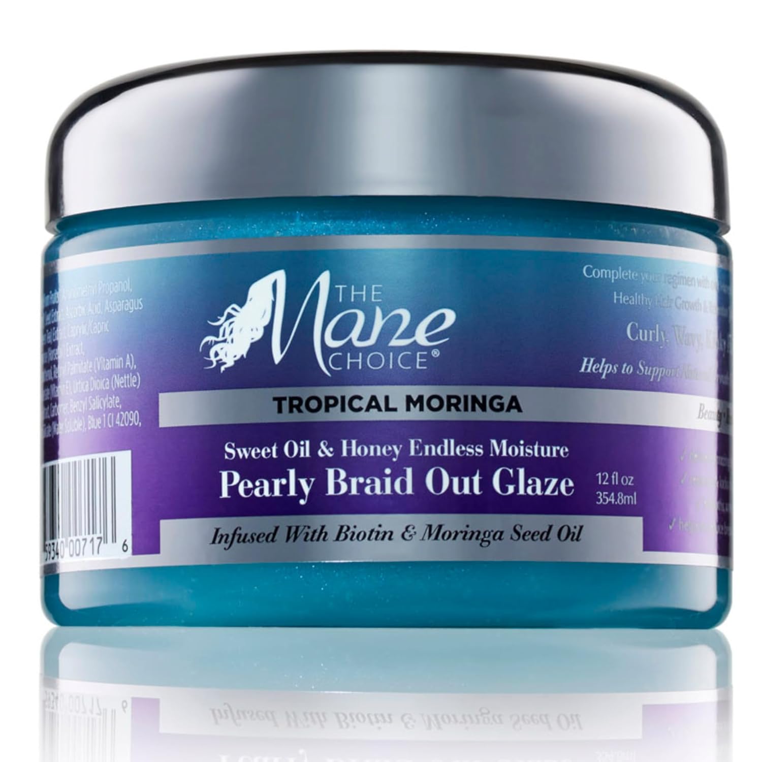 THE MANE CHOICE TROPICAL MORINGA SWEET OIL & HONEY ENDLESS MOISTURE PEARLY BRAID OUT GLAZEThe Mane Choice Tropical Moringa Sweet Oil & Honey Endless Moisture Pearly Braid Out Glaze