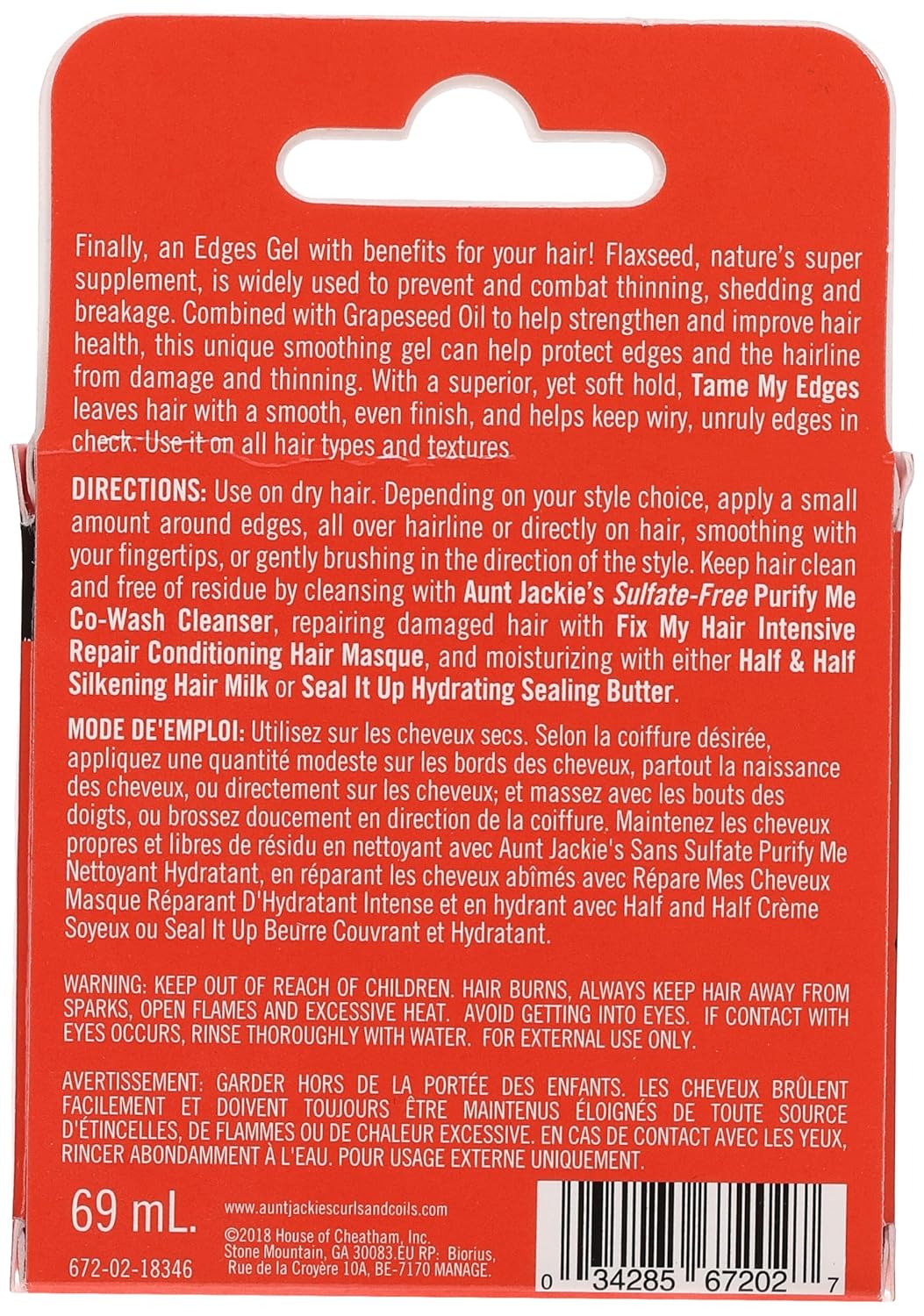 Aunt Jackies Flaxseed Tame My Edges Smoothing Gel 2 Oz