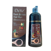 Dexe Black Hair Dye Shampoo 3 in 1 Hair colour Shampoo Dark Brown Colour 500ml