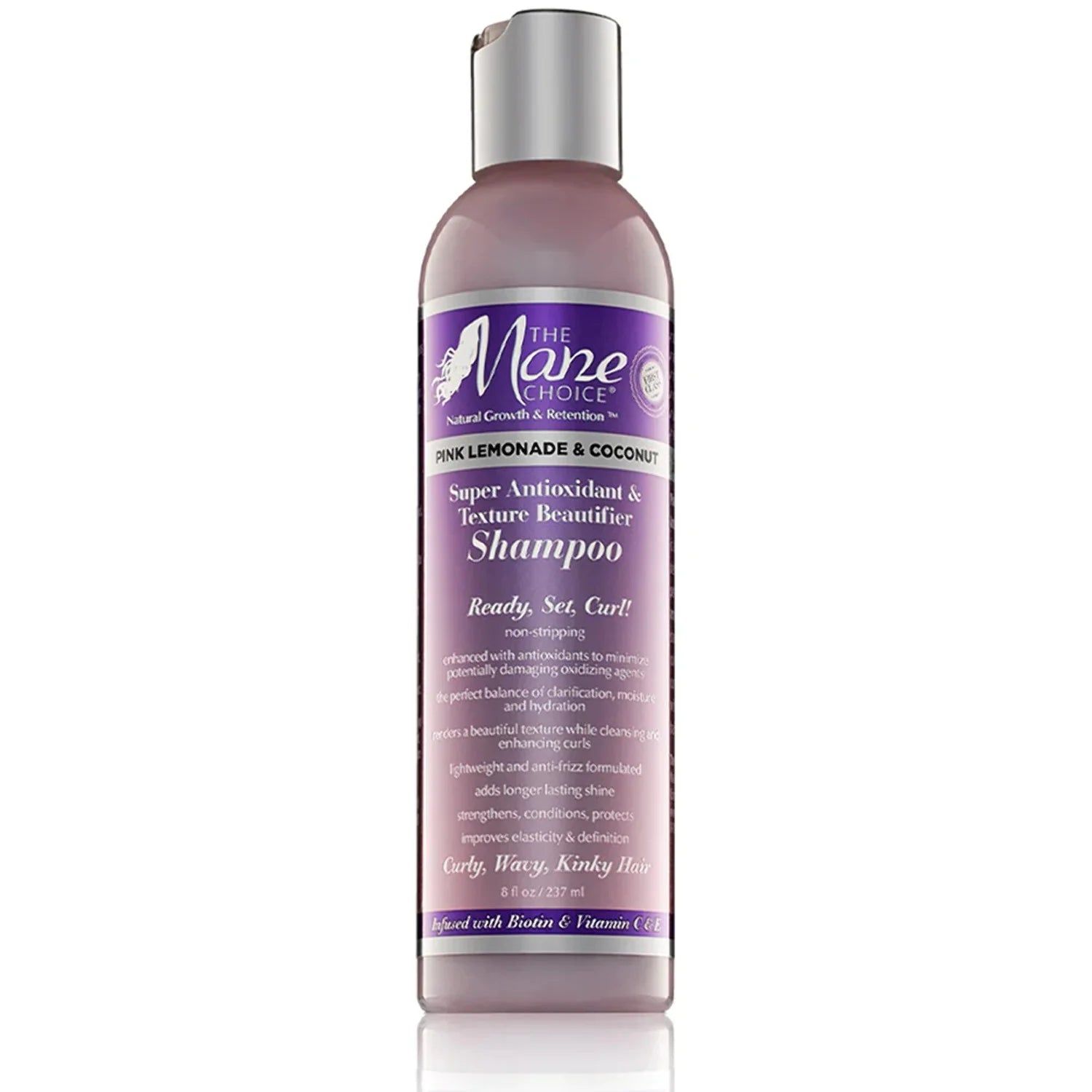 The Mane Choice Pink Curly Wavy Hair Care Lemonade & Coconut Super Shampoo 8oz
