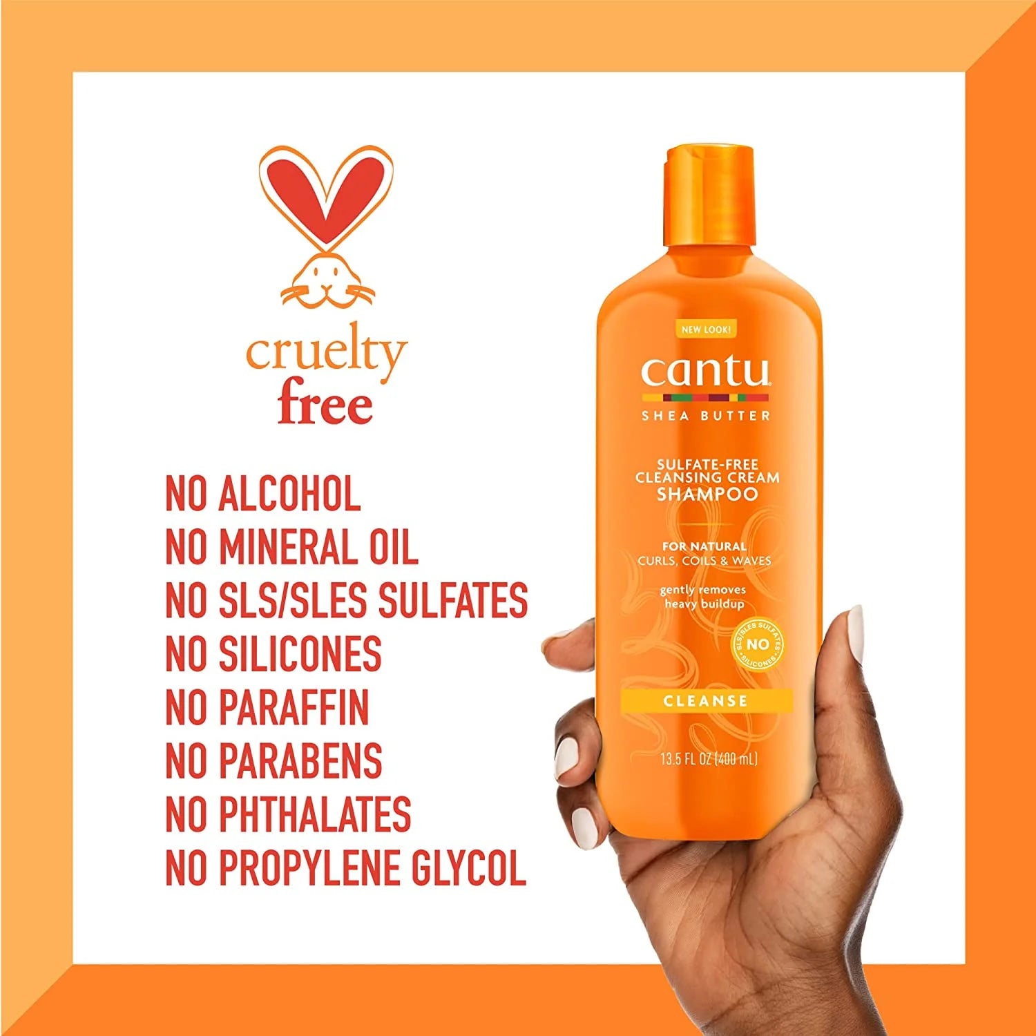 Cantu Shea Butter For Natural Hair Sulfate Free Cleansing Cream Shampoo 13.5 Oz