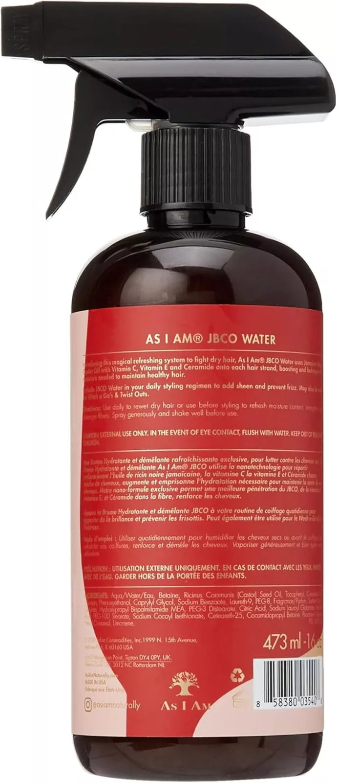As I Am Restore And Repair Jamaican Black Castor Oil Water 16 Oz