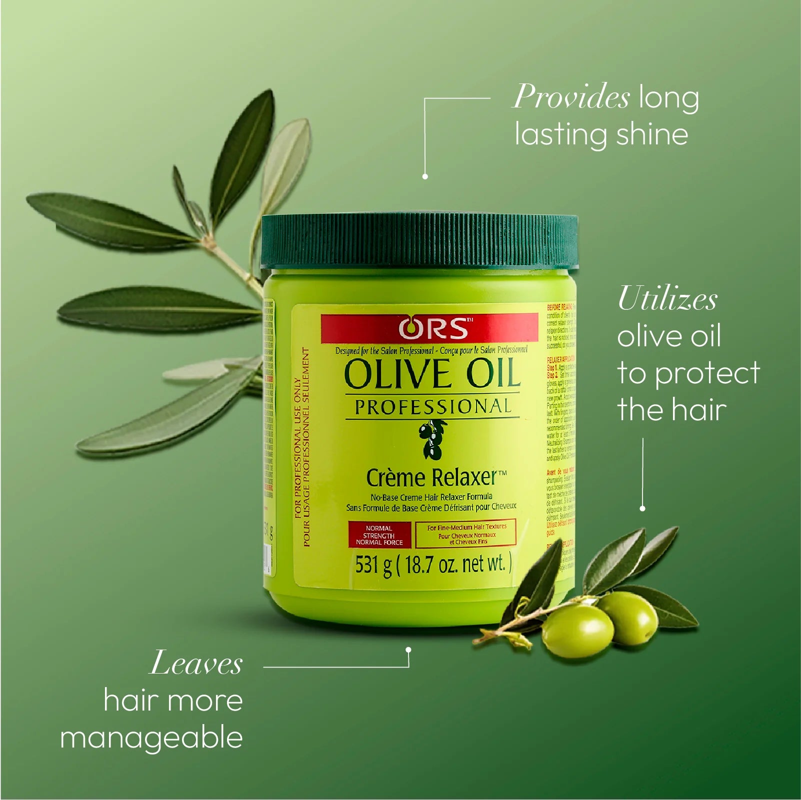 ORS Organic Root Stimulator Olive Olive Relaxer Jar Normal 18  Oz