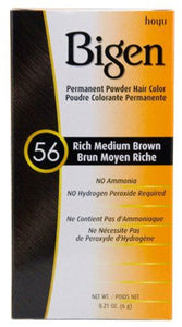 Bigen Permanent Powder Hair Color Dye No Ammonia Rich Medium Brown 56