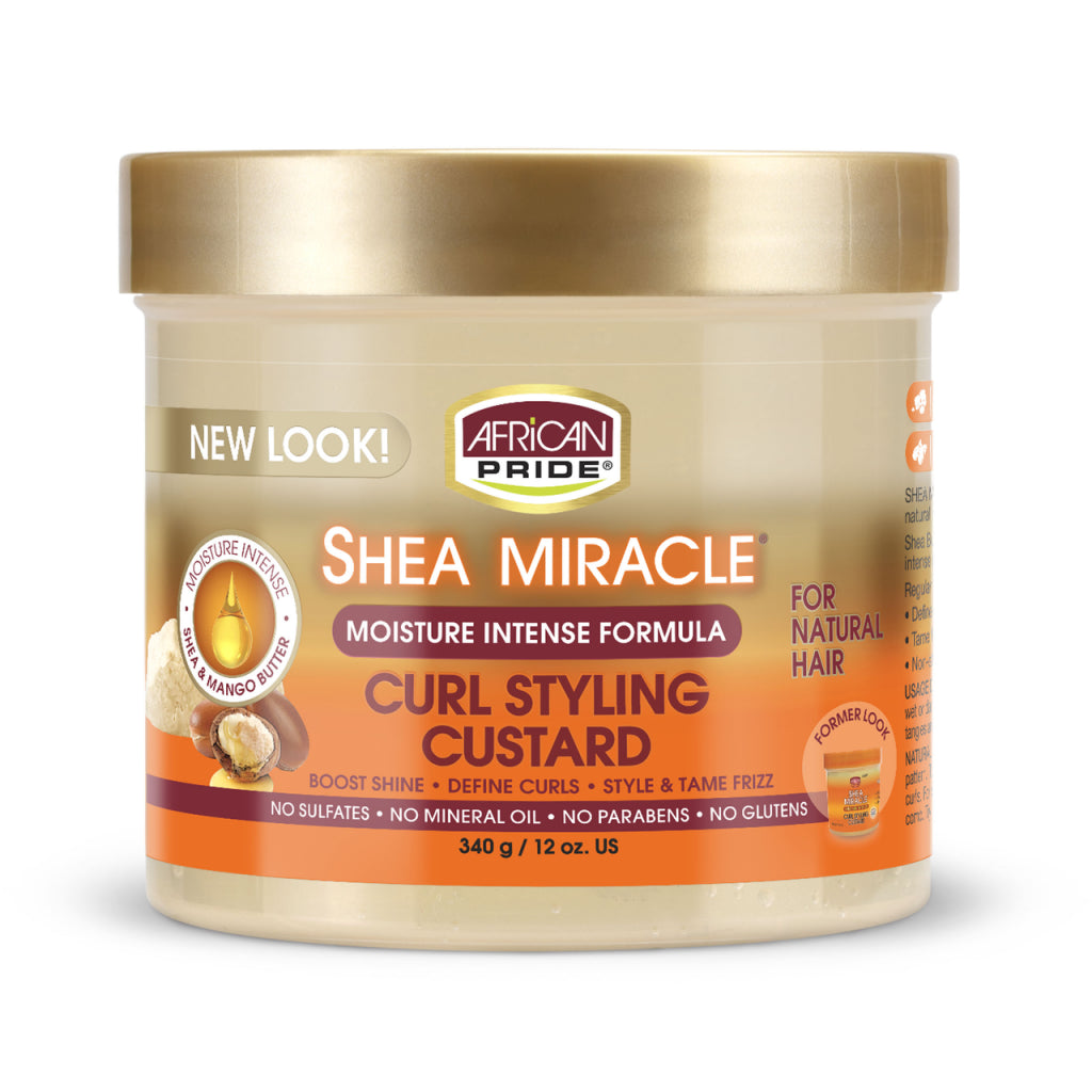 African Pride Shea Butter Miracle Moisture Intense Curly Styling Custard 12 Oz