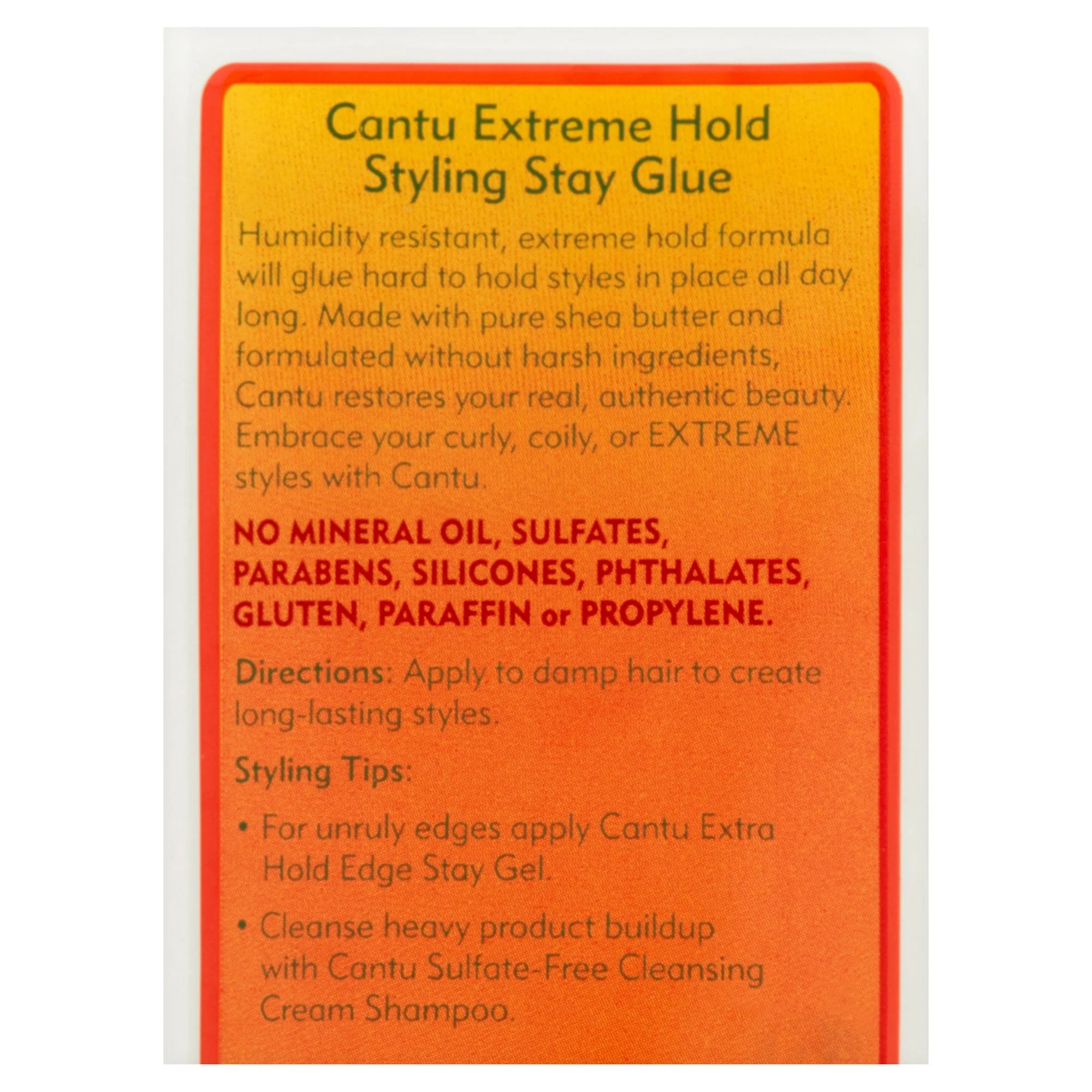 Cantu Shea Butter Extreme Hold Styling Stay Glue For Natural Hair 8 Oz