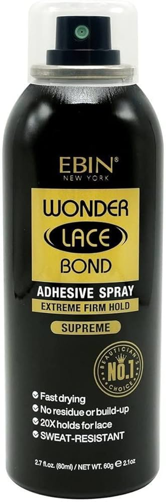 Ebin New York Wonder Lace Bond Adhesive Spray Extreme Firm Hold Supreme 2.1 Oz