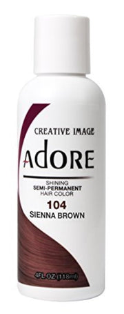 Adore Shining Semi Permanent 104 Sienna Brown Hair Dye 4 Oz