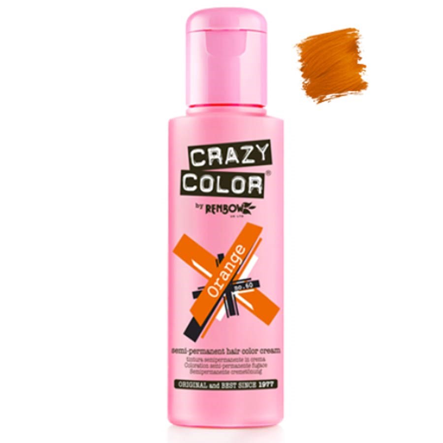 Crazy Color Semi Permanent Hair Dye Orange 4 Oz