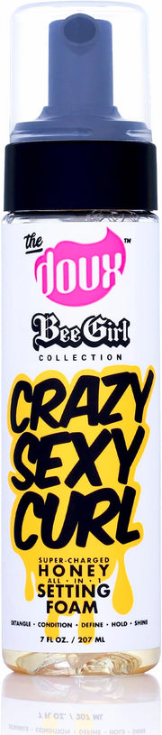 The Doux Crazy Sexy Curl Honey Setting Foam for All Hair Types Detangles Defines & Conditions 7 Oz