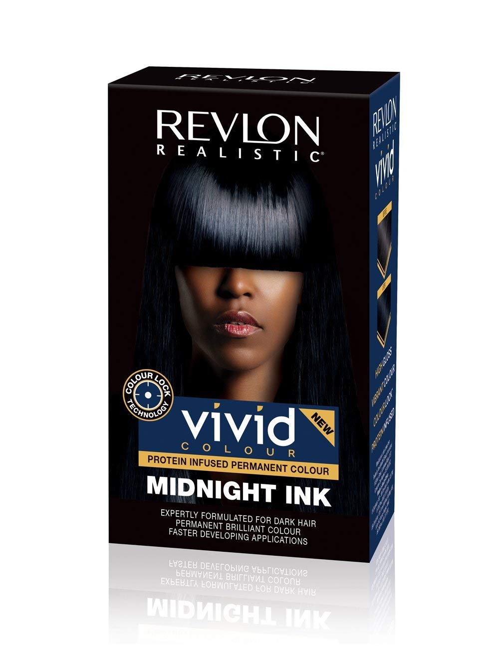 Revlon Realistic Permanent Hair Colour Midnight Ink - Vivid Colour 250g