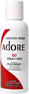 Adore Shining Semi Permanent 60 Truly Red Hair Dye 4 Oz