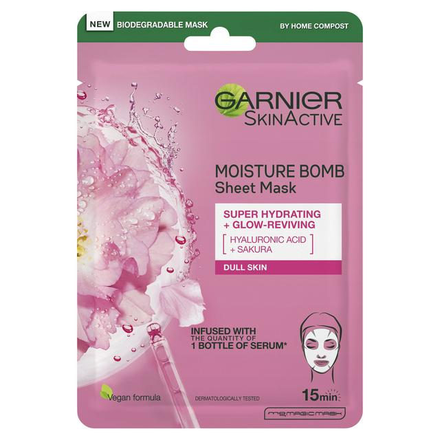 Garnier Skin Active Moisture Bomb Sheet Mask Hyaluronic Acid + Sakura