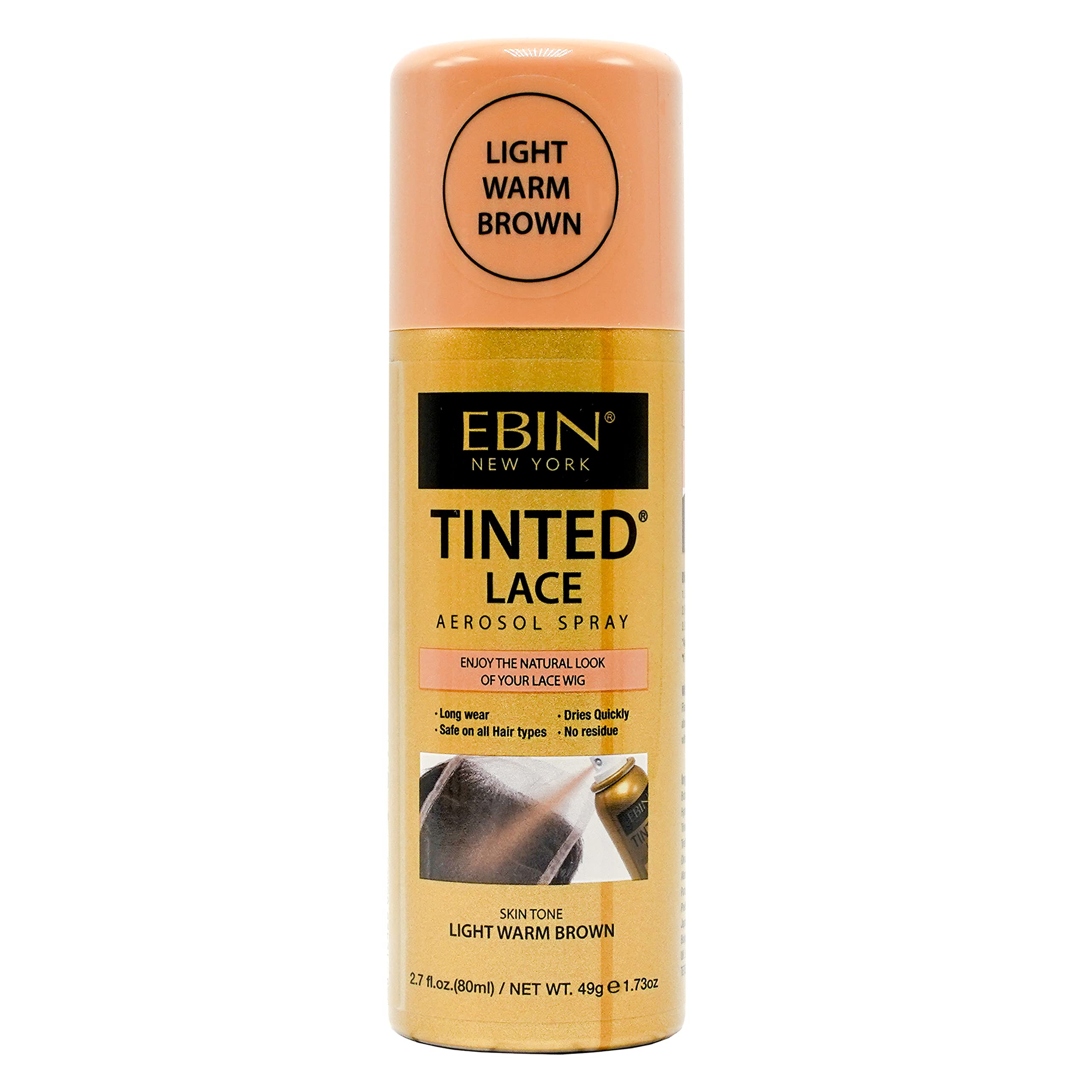 EBIN New York Tinted Lace Aerosol Spray 80ml - Light Warm Brown