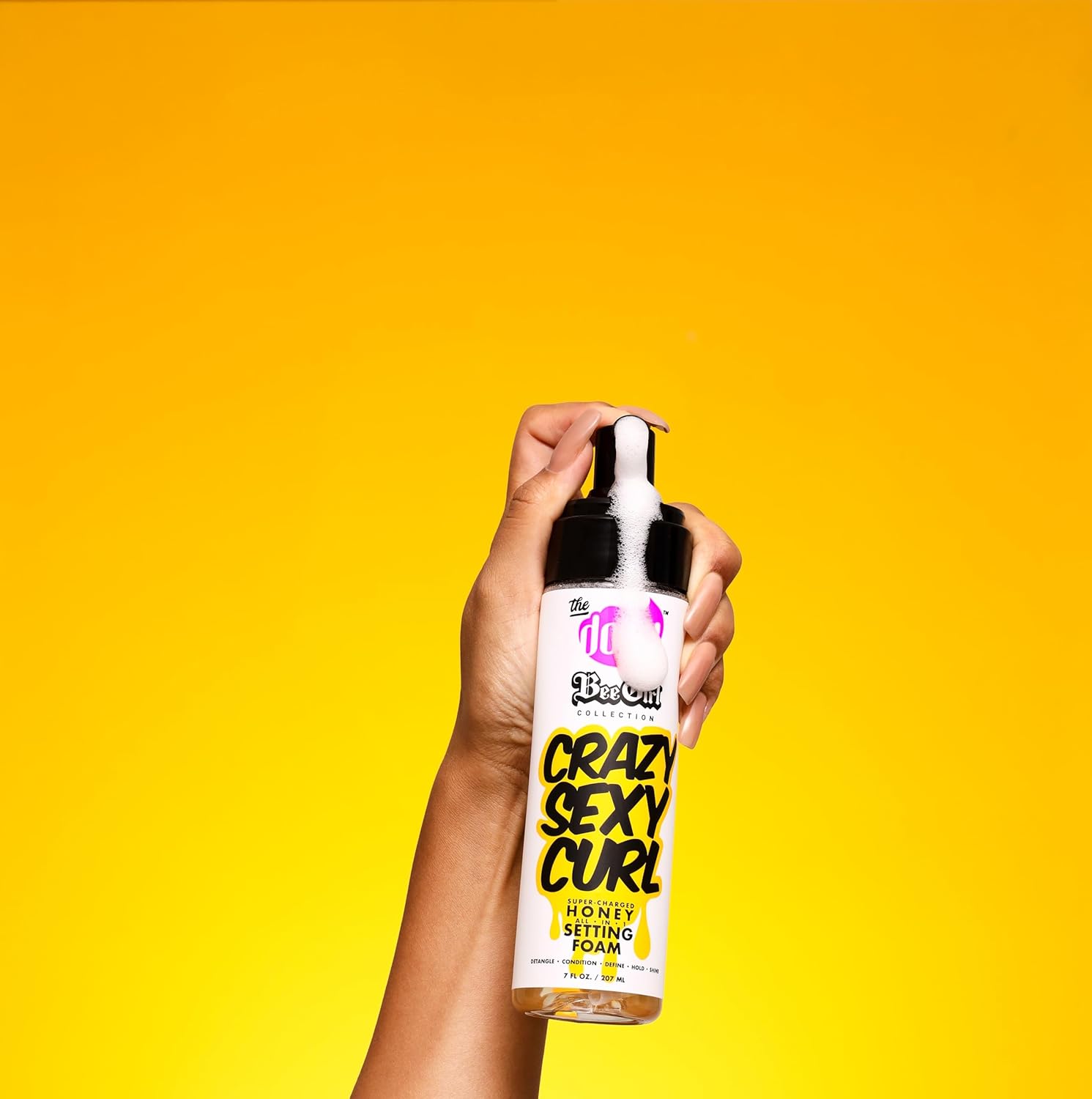 The Doux Crazy Sexy Curl Honey Setting Foam for All Hair Types Detangles Defines & Conditions 7 Oz