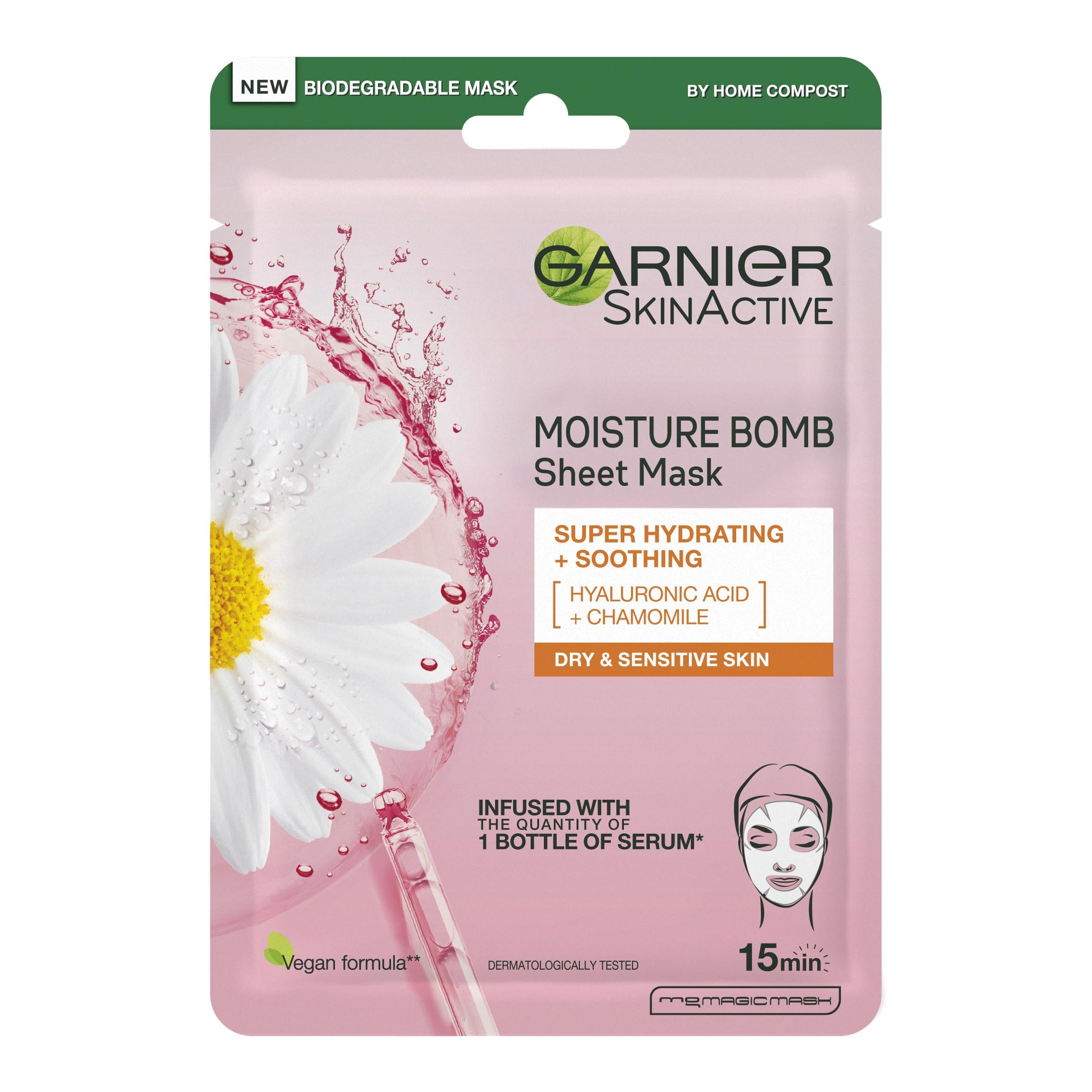 Garnier Skin Active Moisture Bomb Sheet Mask Hyaluronic Acid + Chamomile