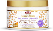 African Pride Moisture Miracle Shea Butter & Flaxseed Oil Moisturize & Define Curling Cream 12 Oz