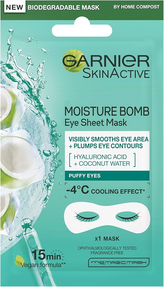 Garnier Skin Active Moisture Bomb Eye Sheet Mask Hyaluronic Acid + Coconut Water