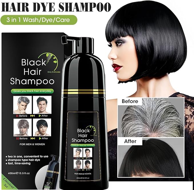 Dexe Black Hair Shampoo Natural Hair Instant Hair Dye Shampoo 14 Oz