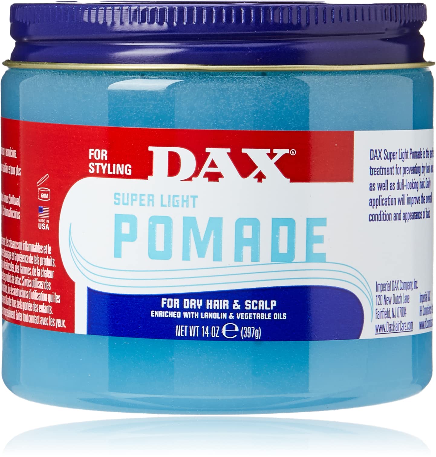 Dax Super Light Pomade With Lanolin And Vegetable Oil 14 Oz