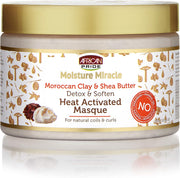 African Pride Moisture Miracle Moroccan Clay & Shea Butter Heat Activated Masque 12 Oz