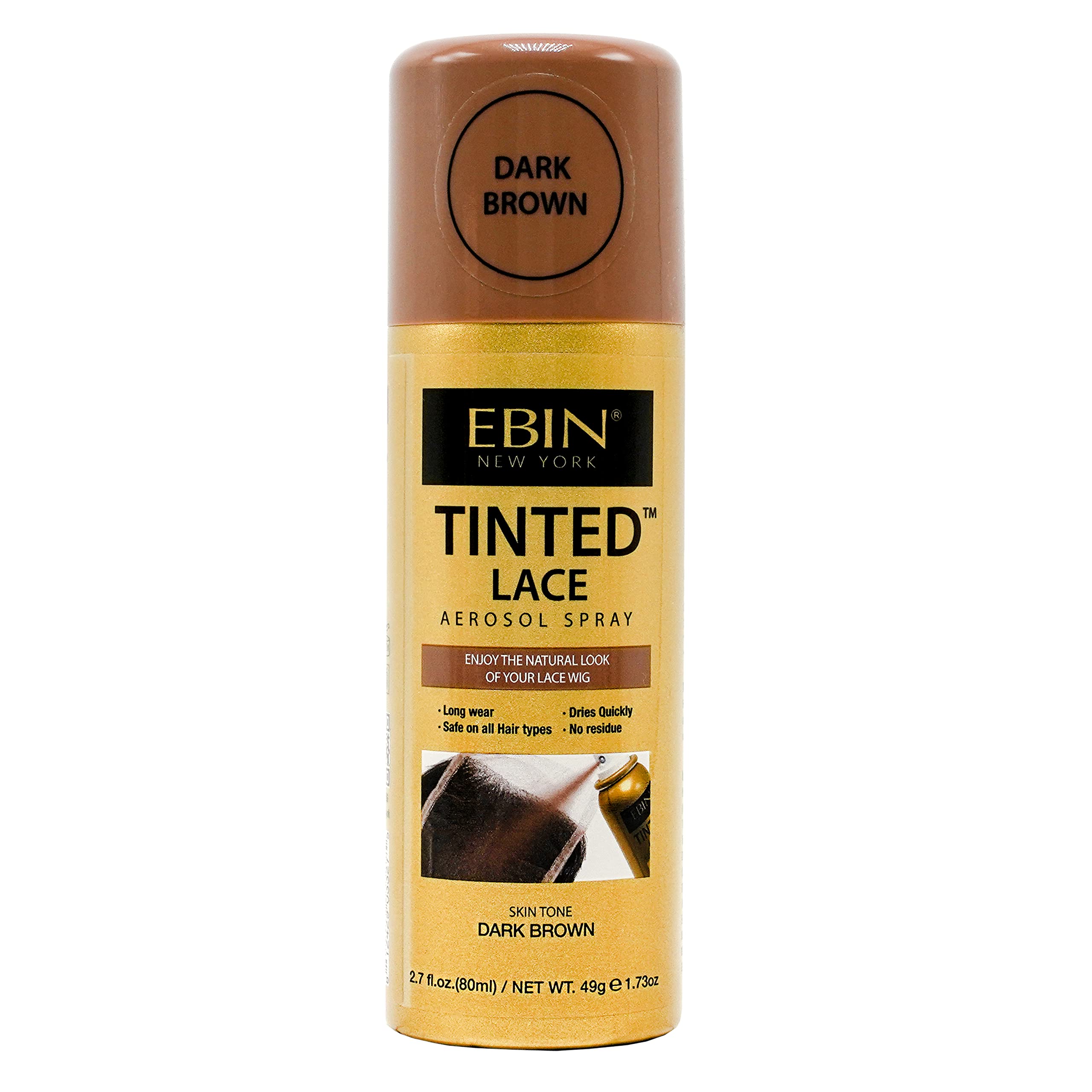 EBIN New York Tinted Lace Aerosol Spray 80ml - Dark Brown