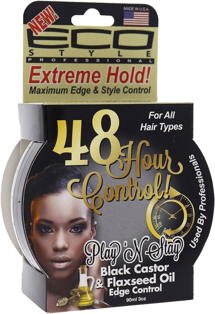 Eco Style 48 Hour Control Play And Stay Black Castor And Flaxeed Oil 3 Oz