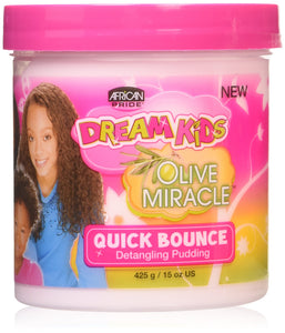 African Pride Dream Kids Olive Miracle Quick Bounce Hair Detangling Pudding 8 Oz