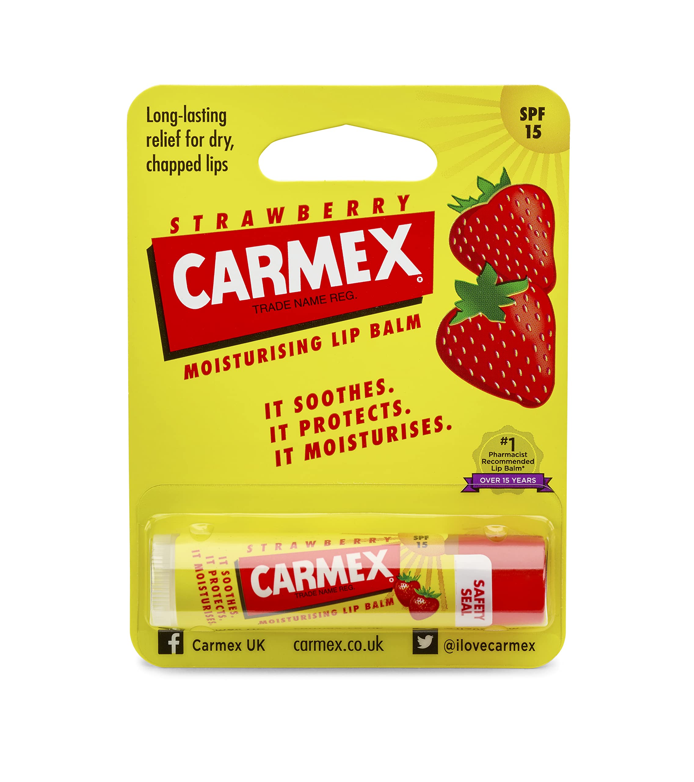 Carmex Moisturizing Lip Balm Strawberry Stick