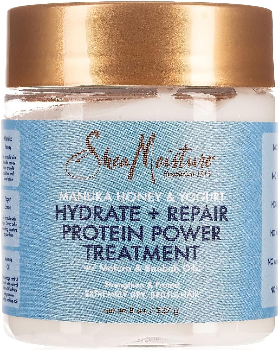 Shea Moisture Manuka Honey & Yoghurt Hydrate & Repair Protein Power Hair Mask Treatment 8.0 Oz