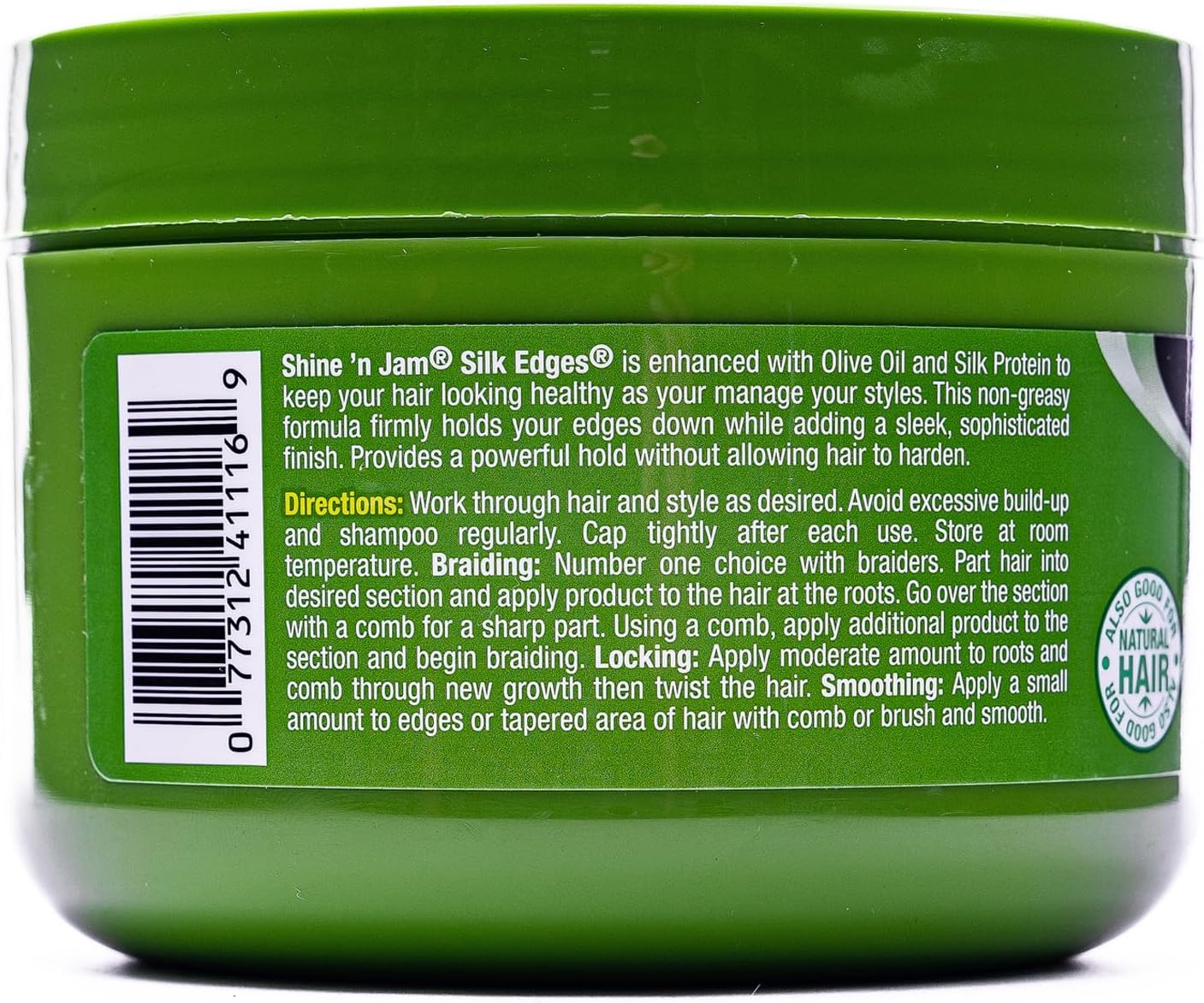 Shine 'N Jam Silk Edges With Olive Oil Salon Size 8oz