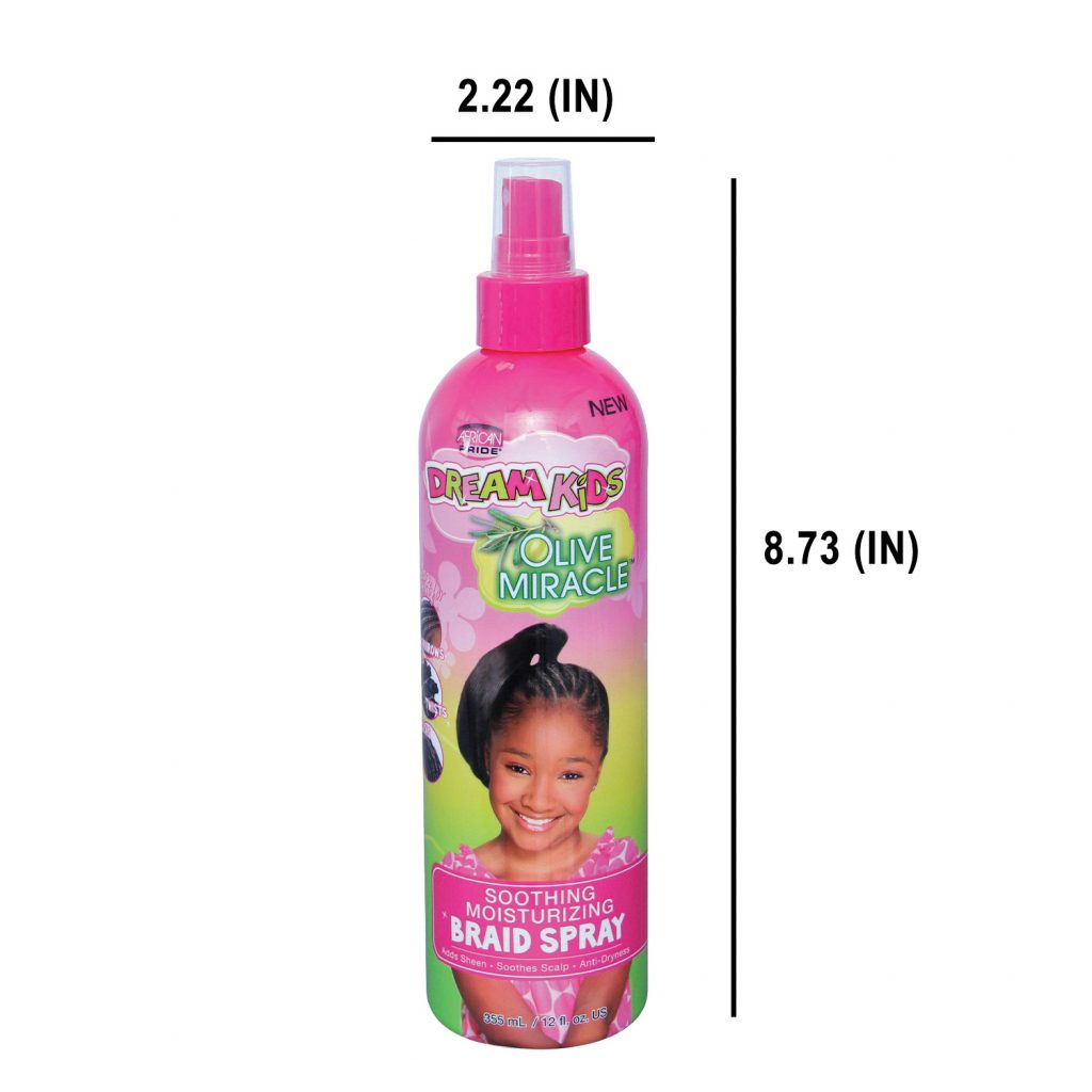 African Pride Dream Kids Olive Miracle Soothing Moisturizing Braid Spray 12 Oz