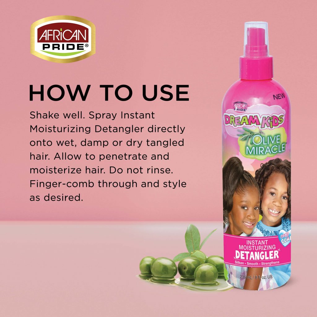 African Pride Dream Kids Olive Miracle Instant Moisturising Detangler 8 Oz