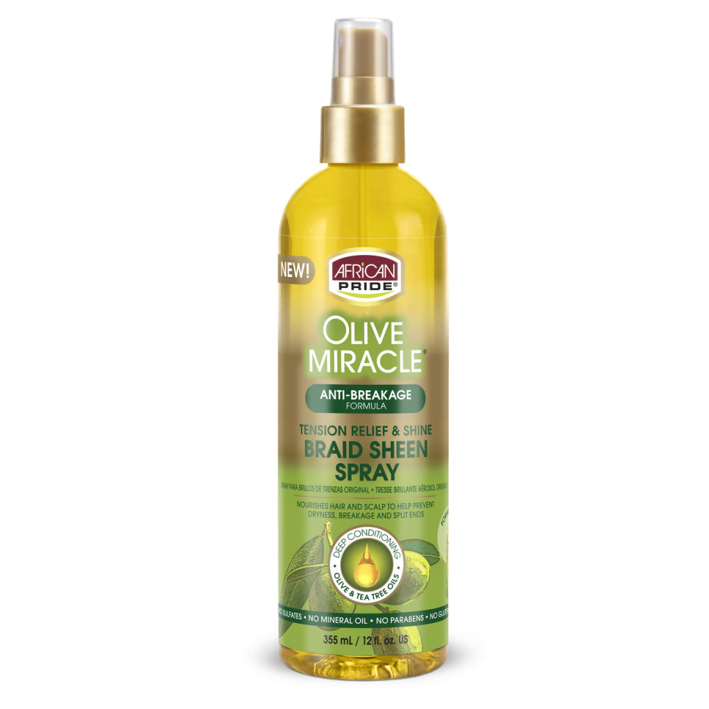 African Pride Olive Miracle Braid Sheen Spray 12 Oz