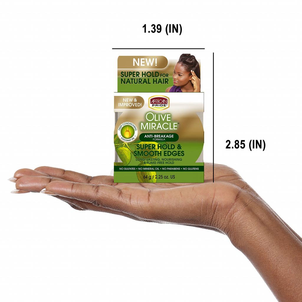 African Pride Olive Miracle Super Hold and Smooth Edges Moisturizing Jar 2.25 Oz