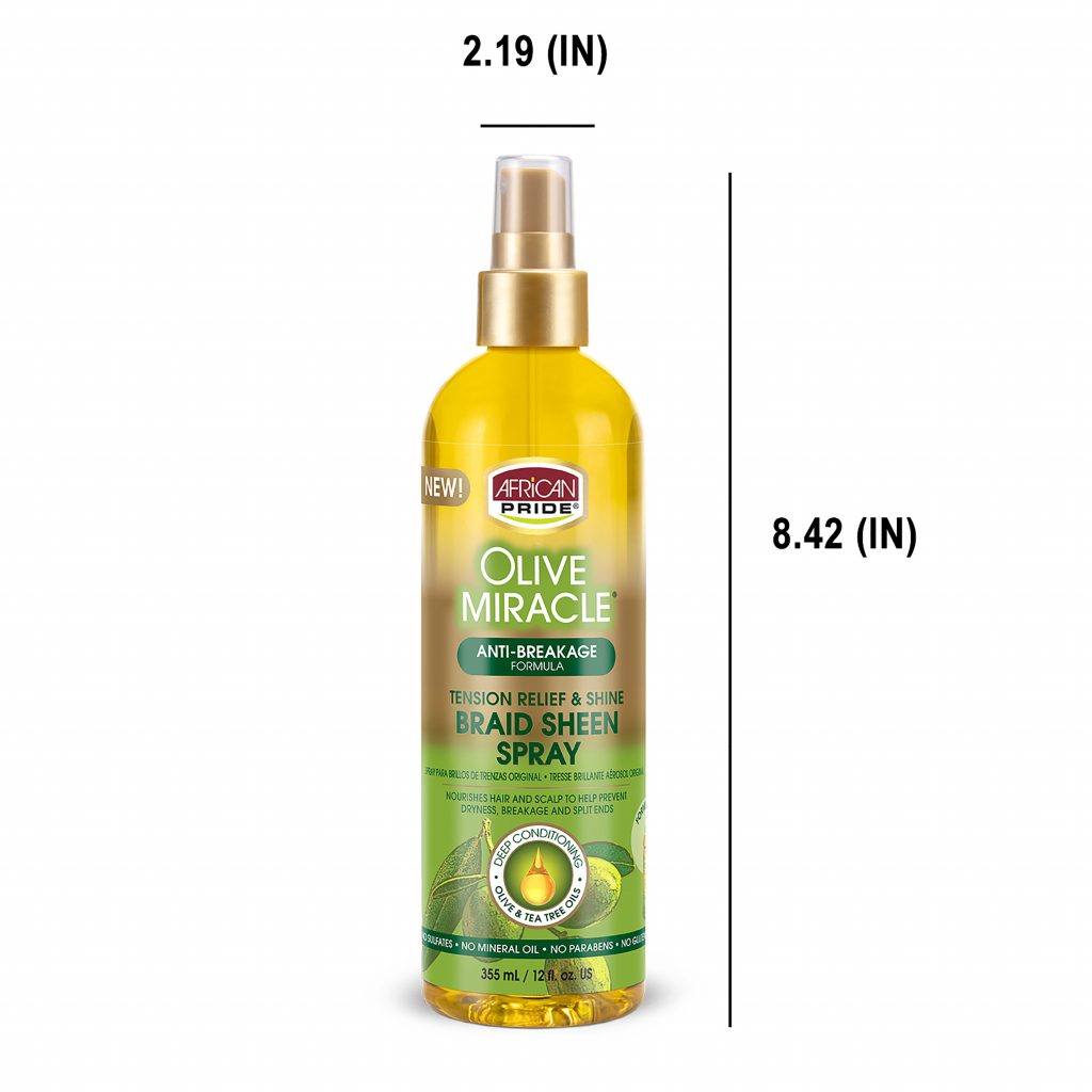 African Pride Olive Miracle Braid Sheen Spray 12 Oz