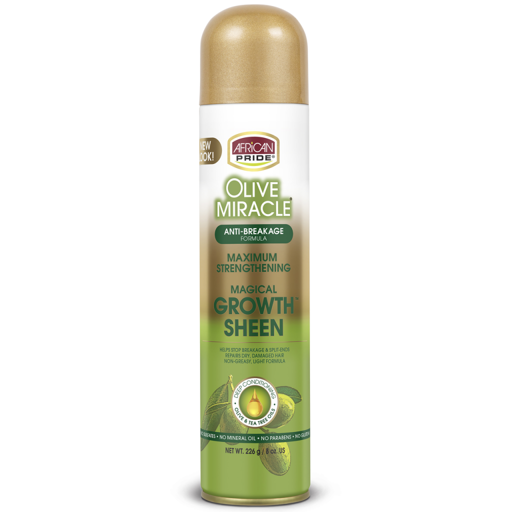 African Pride Olive Miracle Growth Sheen Spray 8 Oz