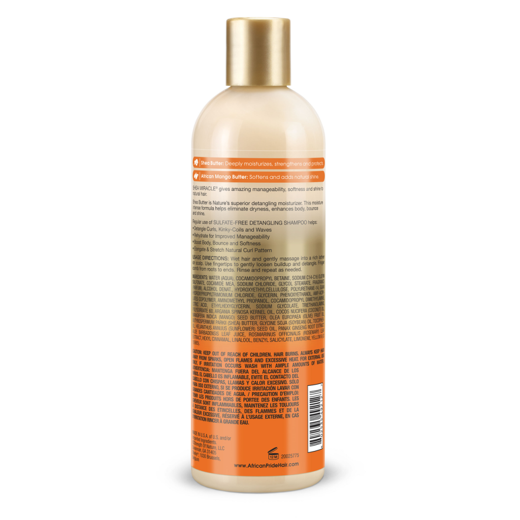 African Pride Shea Butter Miracle Detangling Shampoo 12 Oz