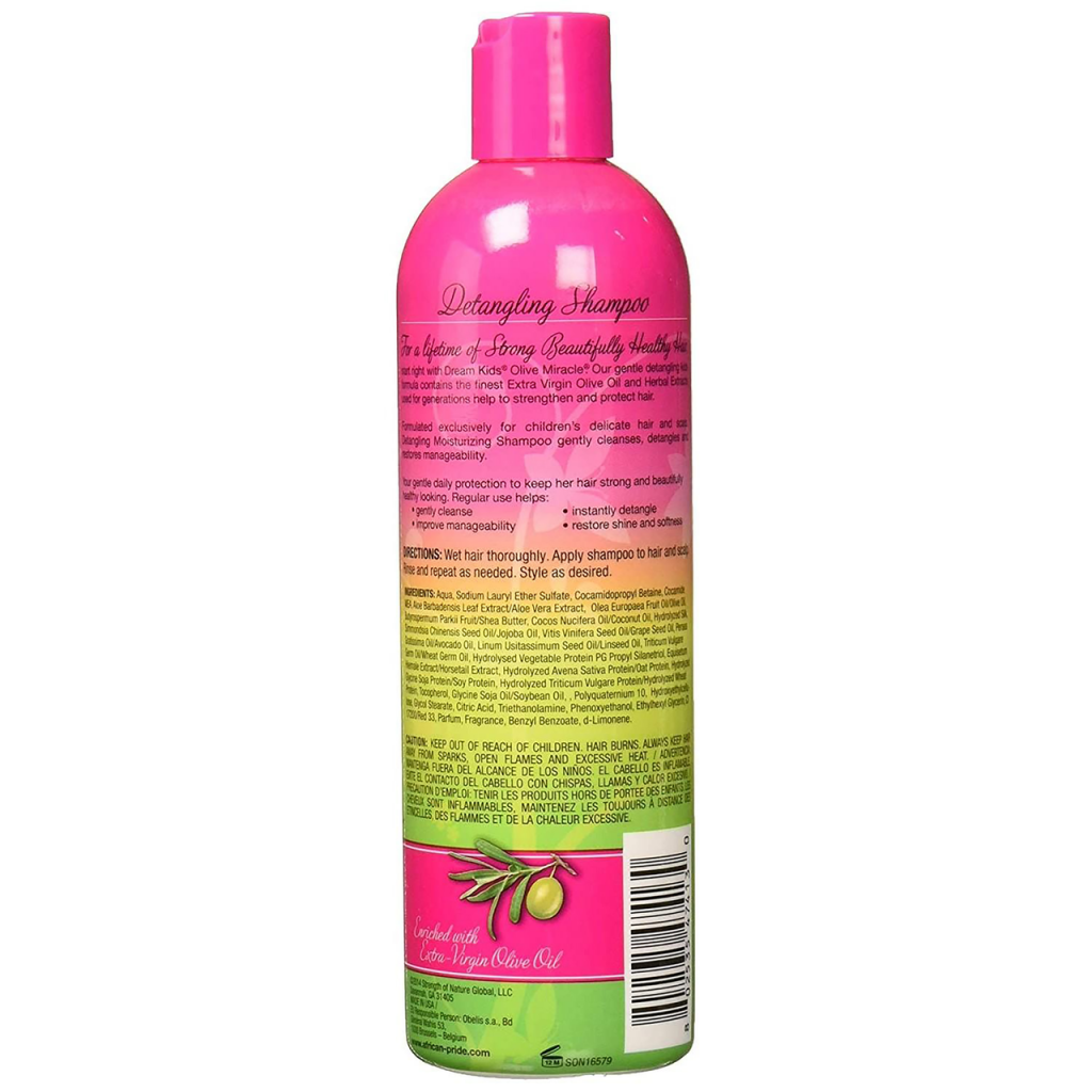 African Pride Dream Kids Olive Miracle Detangling Moisturising Shampoo 12 Oz