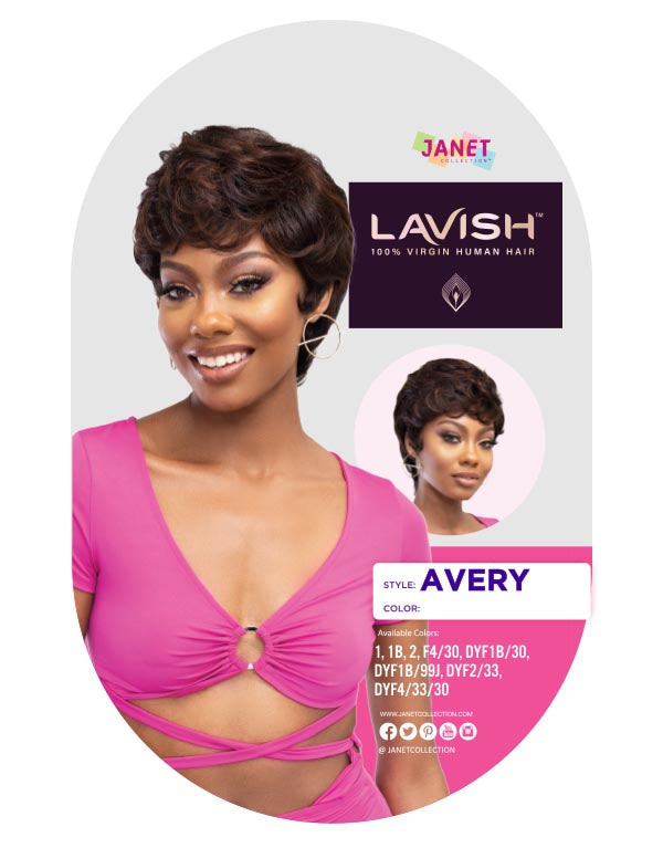 Janet Collection Lavish Virgin Human Hair Wig Avery