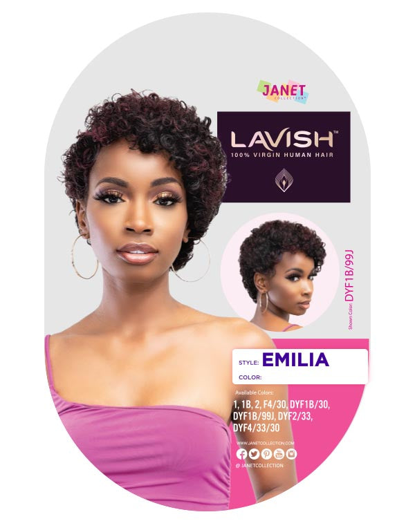 Janet Collection Lavish Virgin Human Hair Wig Emilia