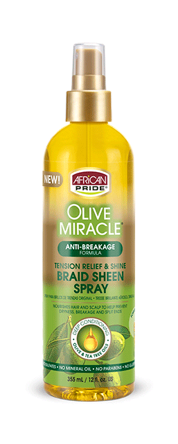 African Pride Olive Miracle Braid Sheen Spray 12 Oz