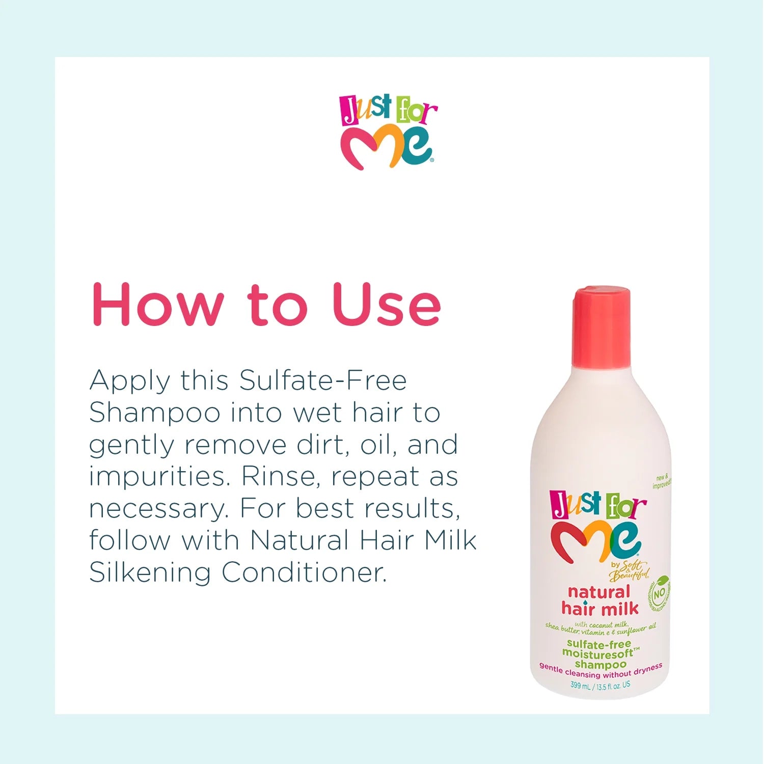 Just For Me Kids Sulfate Free Cleanser Shampoo 13.5 Oz