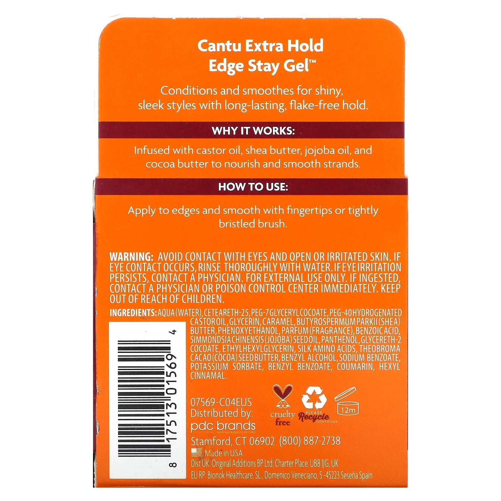 Cantu Shea Butter Extra Hold Edge Stay Gel 2.25 Oz