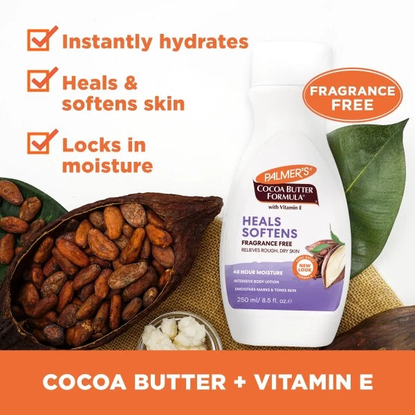 Palmer's Cocoa Butter Formula Body Lotion Fragrance Free Tones Skin 250ml