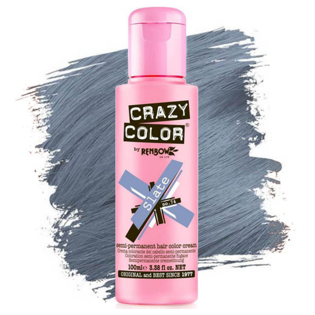 Crazy Color Semi Permanent Hair Dye Slate 4 Oz