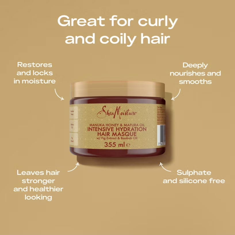 Shea Moisture Manuka Honey And Mafura Oil Intensive Hydration Hair Masque 12 Oz