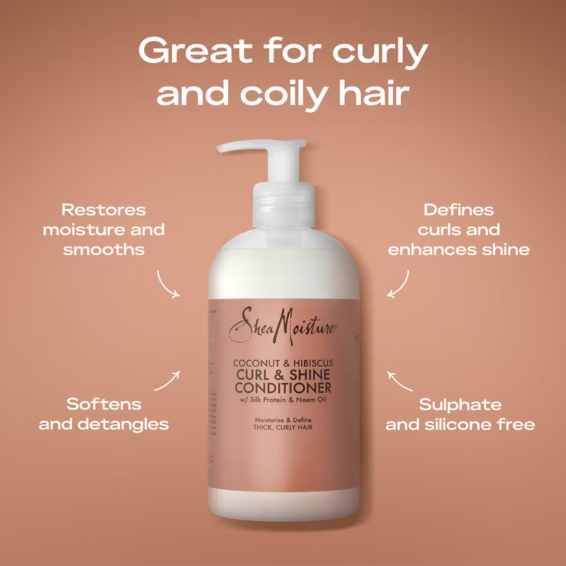 Shea Moisture Coconut & Hibiscus Curl & Shine Conditioner 13 Oz